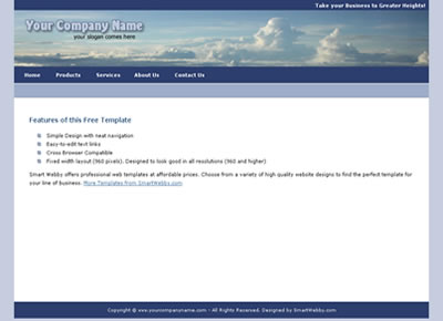 Free Dreamweaver Template 1 [Business] - 1024px screen width view