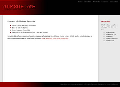Free Dreamweaver Template 4 [Business] - 1024px screen width view