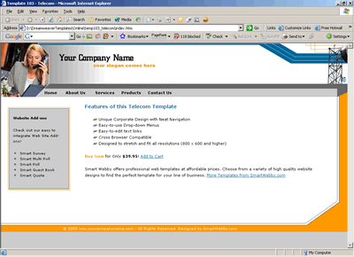  Template 103 [Telecom] - 1024px screen width view