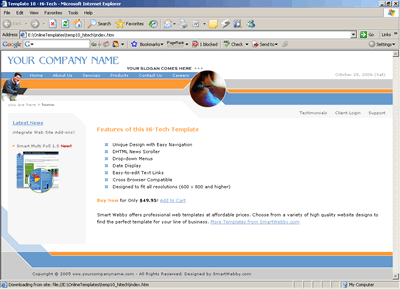 Template 10 [Hi-Tech/Business] - 1024px screen width view