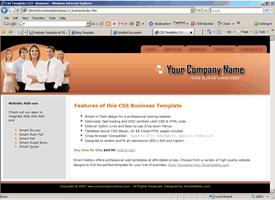 CSS Template 113 [Business] - 1024px screen width view