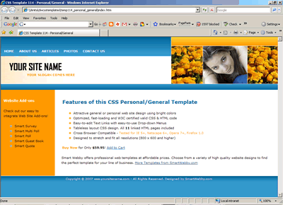 CSS Template 114 [Personal/General] - 1024px screen width view