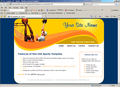 CSS Template 115 [Sports] - 1024px screen width view