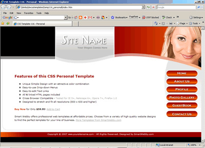 CSS Template 116 [Personal] - 1024px screen width view