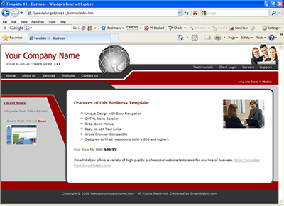 Template 11 [Business] - 1024px screen width view