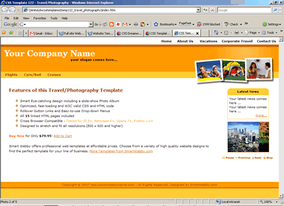 CSS Template 122 [Travel/Photography] - 1024px screen width view