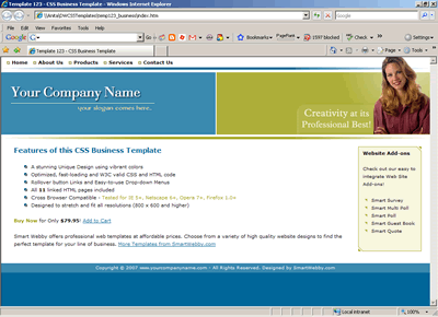 CSS Template 123 [Business] - 1024px screen width view