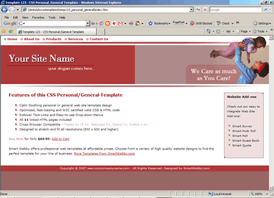CSS Template 123 [Family/General] - 1024px screen width view