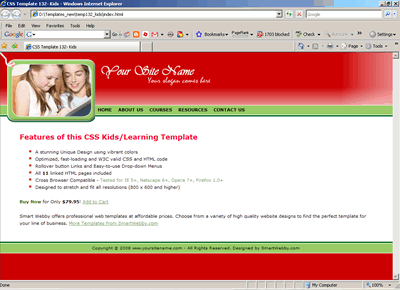 Template 132 [Kids/Learning] - 1024px screen width view