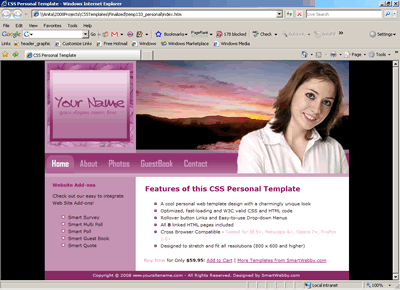 CSS Template 133 [Personal] - 1024px screen width view