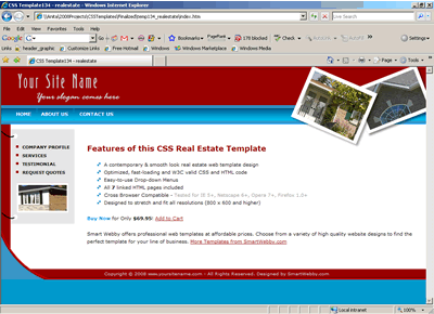 Template 134 [Real Estate] - 1024px screen width view