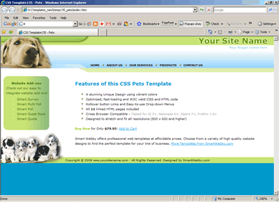 Template 135 [Pets] - 1024px screen width view