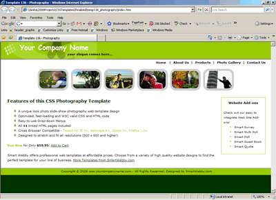 Template 136 [Photography] - 1024px screen width view