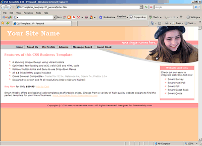 CSS Template 137 [Personal] - 1024px screen width view