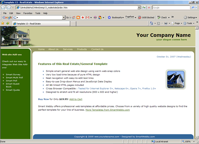  Template 13 [Real Estate/General] - 1024px screen width view