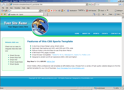 CSS Template 140 [Sports] - 1024px screen width view