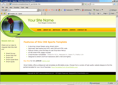 CSS Template 142 [Sports] - 1024px screen width view