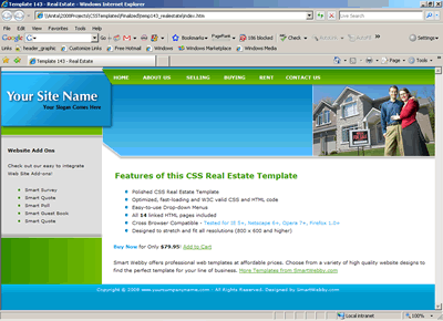 Template 143 [Real Estate] - 1024px screen width view