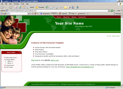Template 14 [Family/Personal] - 1024px screen width view