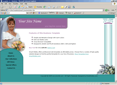 Template 15 [Business/Wedding] - 1024px screen width view