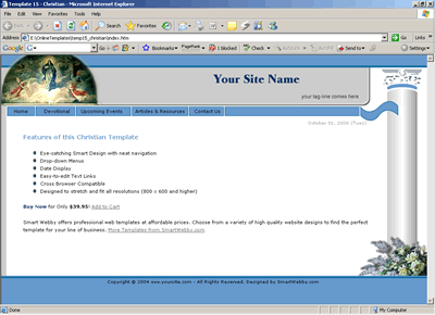 Template 15 [Christian] - 1024px screen width view