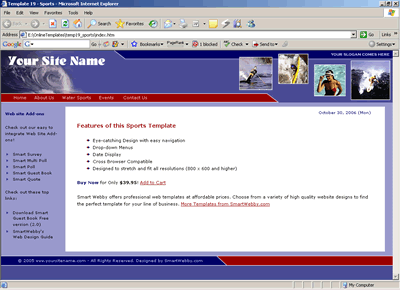  Template 19 [Sports] - 1024px screen width view