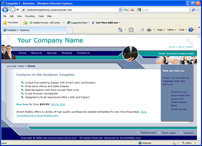 Template 1 [Business] - 1024px screen width view