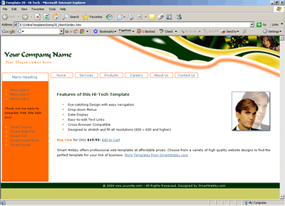 Template 20 [Hi-Tech] - 1024px screen width view