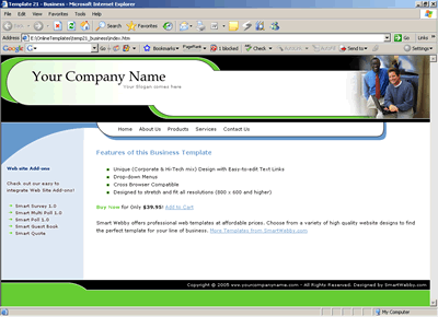Template 21 [Business] - 1024px screen width view
