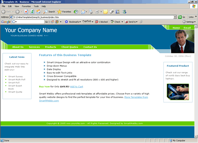 Template 26 [Business] - 1024px screen width view