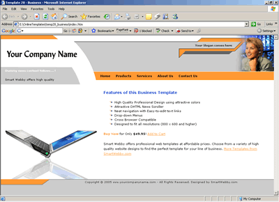 Template 28 [Business] - 1024px screen width view