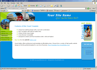 Template 2 [Travel] - 1024px screen width view