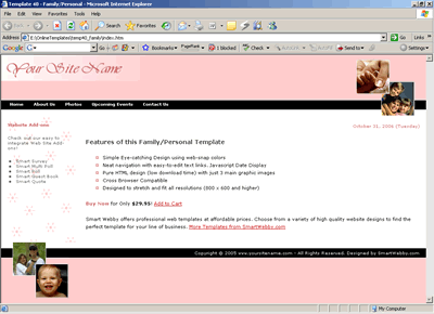 Template 40 [Family/Personal] - 1024px screen width view