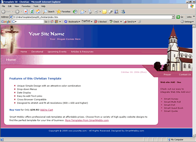 Template 50 [Christian] - 1024px screen width view