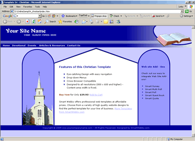 Template 54 [Christian] - 1024px screen width view