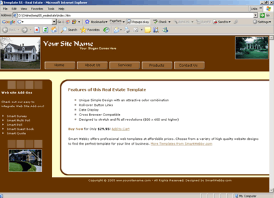Template 55 [Real Estate] - 1024px screen width view