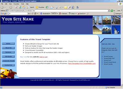 Template 56 [Travel] - 1024px screen width view