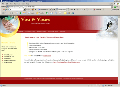 Template 57 [Personal/Wedding] - 1024px screen width view