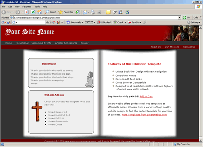 Template 58 [Christian] - 1024px screen width view