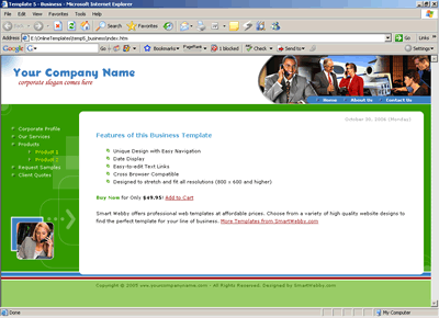 Template 5 [Business] - 1024px screen width view