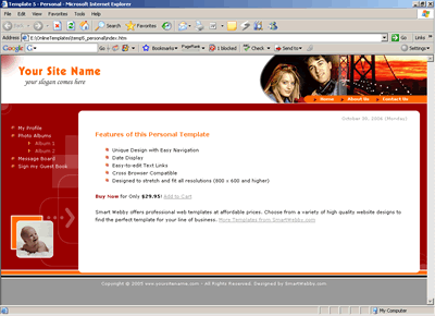 Template 5 [Family/Personal] - 1024px screen width view