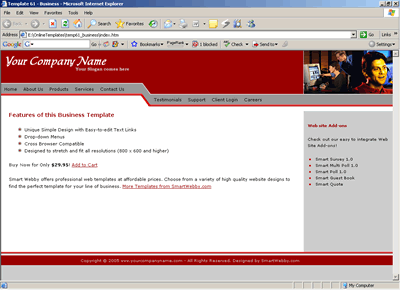 Template 61 [Business] - 1024px screen width view