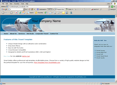 Template 66 [Travel] - 1024px screen width view