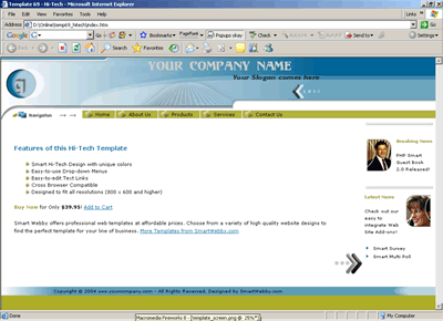 Template 69 [Hi-Tech] - 1024px screen width view