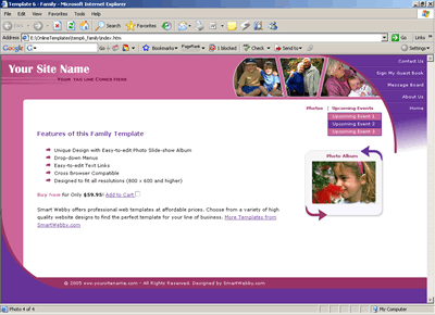 Template 6 [Family/Personal] - 1024px screen width view