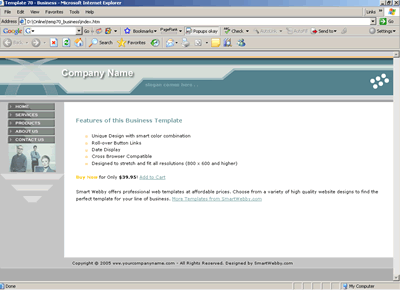Template 70 [Business] - 1024px screen width view