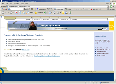 Template 71 [Business/Telecom] - 1024px screen width view