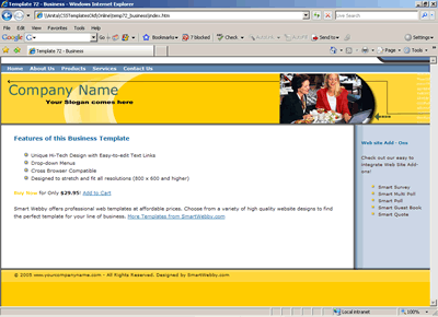 Template 72 [Business] - 1024px screen width view