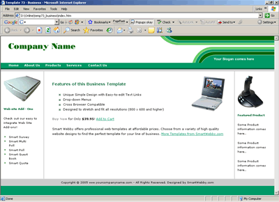 Template 73 [Business] - 1024px screen width view