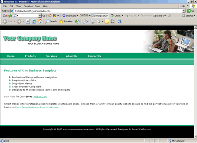 Template 75 [Business] - 1024px screen width view